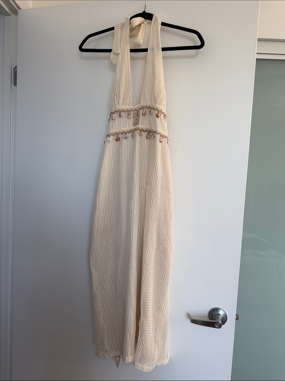 12th tribe Divine Ivory Shell Embellished Midi Dress